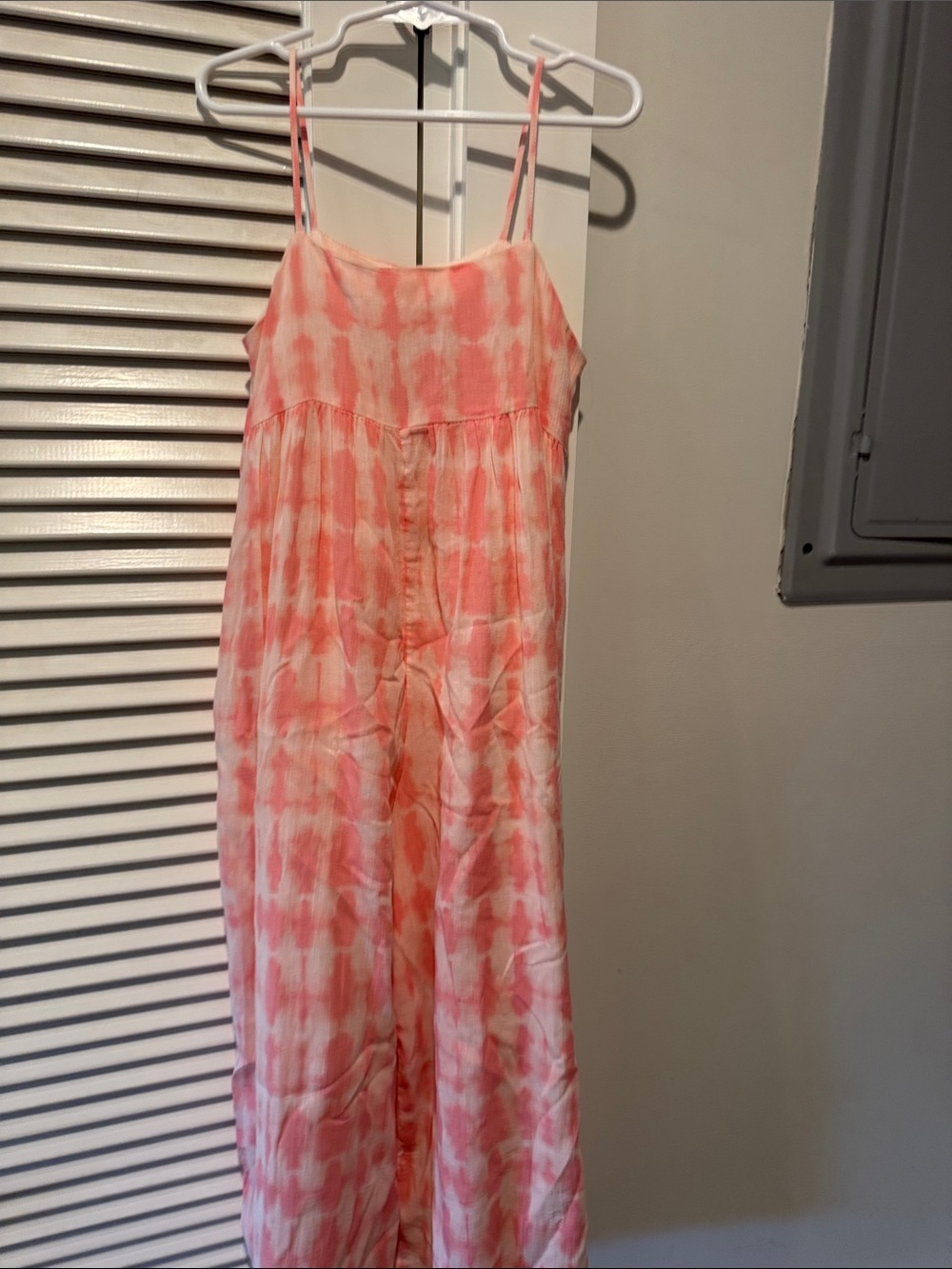 Janie and Jack Coral Pink Tie-Dye Spaghetti Strap One-Piece